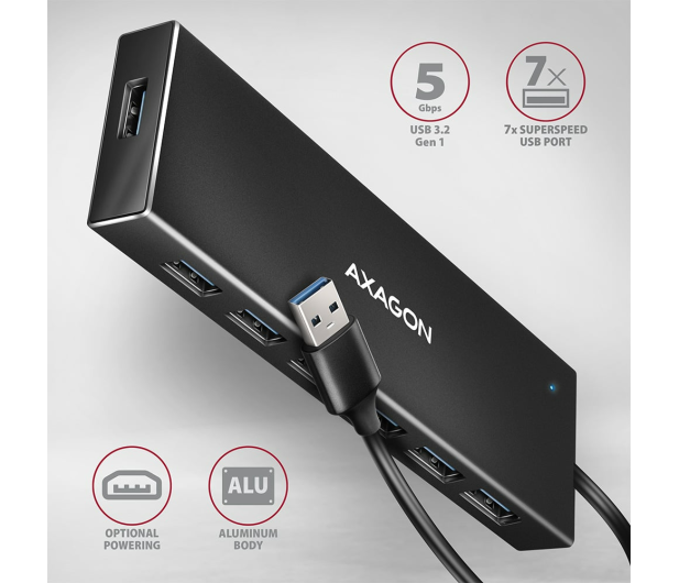 Axagon HMC-WL9 USB-C 10Gbps Wireless Charging 9in1 hub - 1485465 - zdjęcie 3